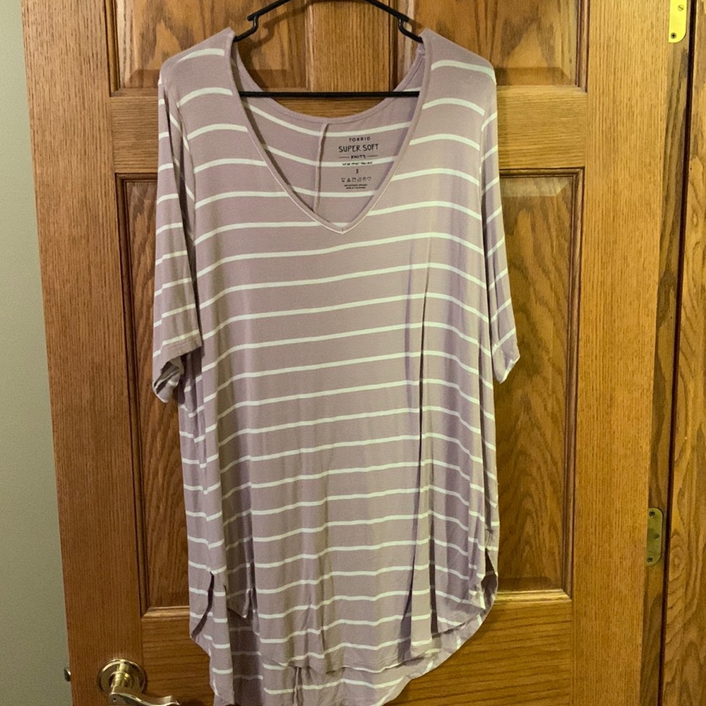 Torrid striped purple tunic